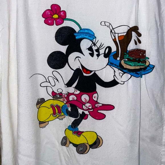 JouJou Disney Mickey Mouse XL Shirt  button up  Beaded Embrioidered Vintage - Picture 8 of 16